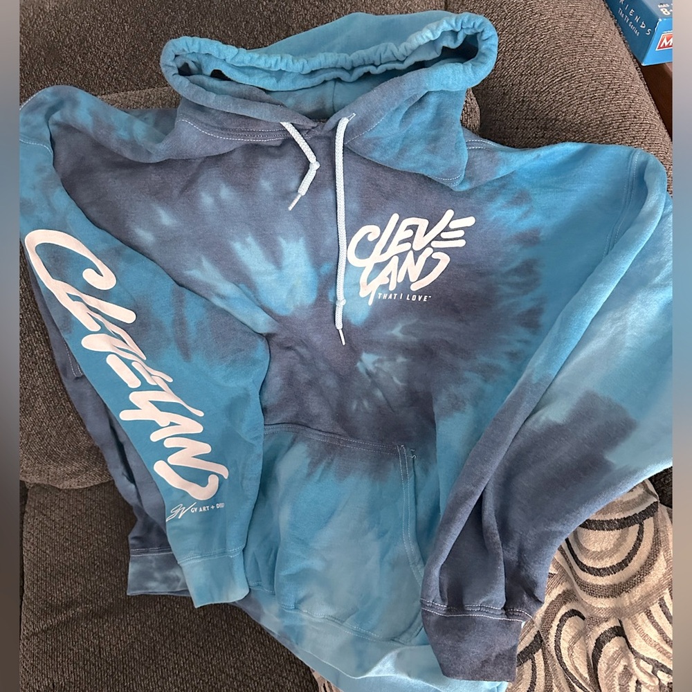 Blue Tie-Dye Cleveland Hoodie